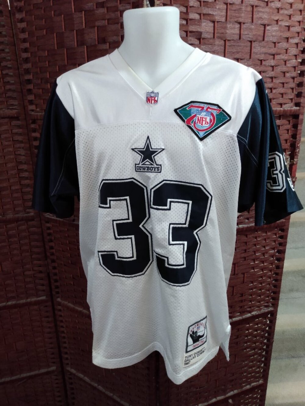Vintage Tony Dorsett Dallas Cowboys REPLICA Throwback Jersey 75th Anniversary 50